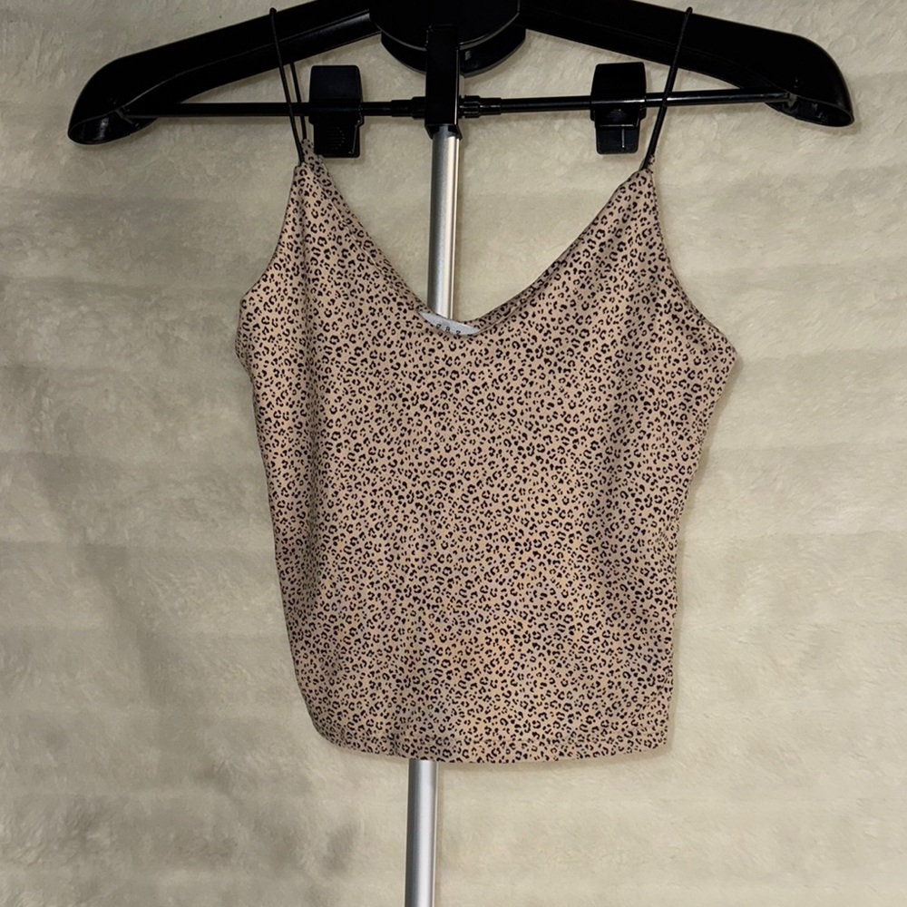 Leopard Print Spaghetti Strap Top